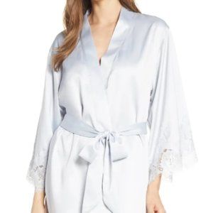 Nordstrom Light Blue Silk Lace Robe